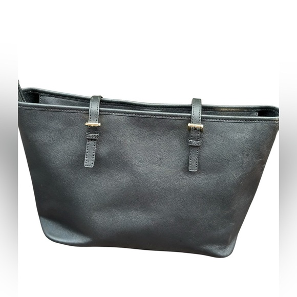 Michael Kors Black Leather Tote with Gold Accents - Picture 5 of 13